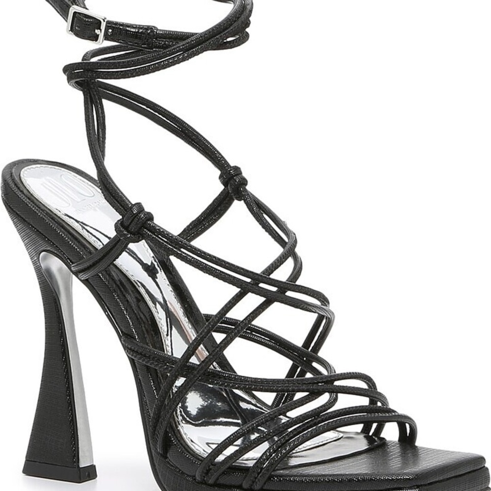 Jennifer Lopez Black Strappy Heels